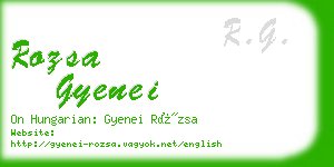 rozsa gyenei business card